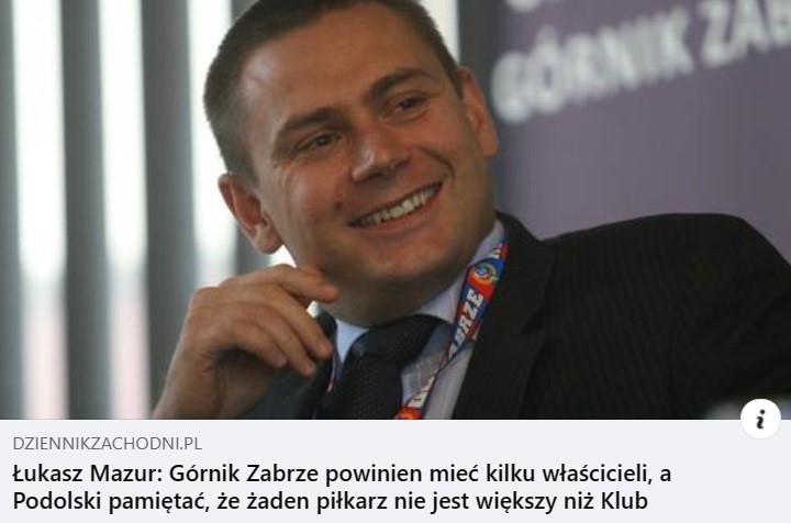 „Niewątpliwie po wyborach przychodzi czas spłaty zobowiązań. Tutaj też tak będzie, bo chociaż jak wspomniałem nie przeceniałbym skali pomocy, to jednak za wsparcie trzeba się odwdzięczyć.” - powiedział w wywiadzie dla Dziennika Zachodniego były prezes Górnika – Łukasz Mazur. Pytanie, czy pojawienie się w mediach odwołanego 11 lat temu prezesa 14 krotnego Mistrza Polski to przypadek?