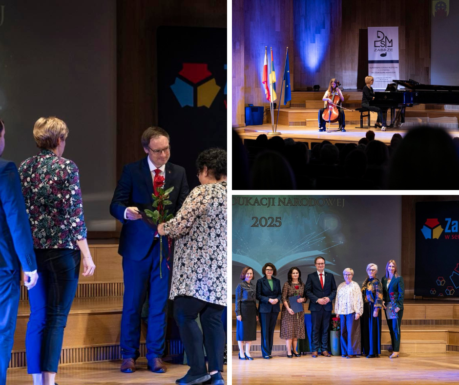 Zabrze świętowało Dzień Edukacji Narodowej w wyjątkowej atmosferze. Uroczystości odbyły się w murach Państwowej Szkoły Muzycznej I i II stopnia im. Stanisława Moniuszki w Zabrzu, gdzie spotkali się przedstawiciele władz samorządowych, środowisk oświatowych oraz zaproszeni goście, by wspólnie uczcić święto nauczycieli i pracowników edukacji.