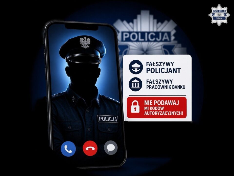 Zabrzańscy policjanci ostrzegają przed wyjątkowo wyrafinowaną i bezczelną metodą, jaką posłużyli się cyberprzestępcy. Ofiarą nowej modyfikacji oszustwa „na pracownika banku” padł 32-letni mieszkaniec Zabrza. Aby uwiarygodnić swoją legendę o zagrożonych oszczędnościach, przestępcy połączyli się z mężczyzną przez wideorozmowę – po drugiej stronie ekranu siedział oszust przebrany w... policyjny mundur. Zmanipulowany i zestresowany zabrzanin stracił blisko 55 tysięcy złotych.