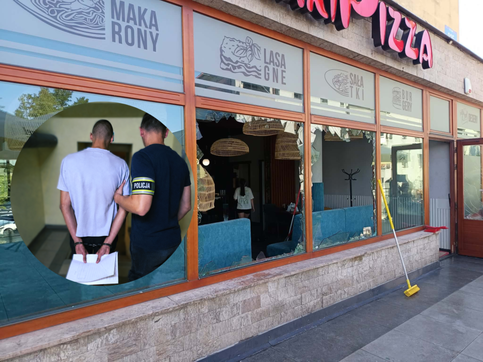 Przełom w sprawie zniszczenia pizzerii i nocnych zamieszek w centrum Zabrza. Policjanci z Wydziału Kryminalnego policji w Zabrzu zatrzymali dwóch młodych mężczyzn odpowiedzialnych za demolkę lokalu przy ulicy Wolności. Obaj są powiązani ze środowiskiem pseudokibiców. Śledczy nie wykluczają kolejnych zatrzymań, a wniosek o areszt jest już w prokuraturze.